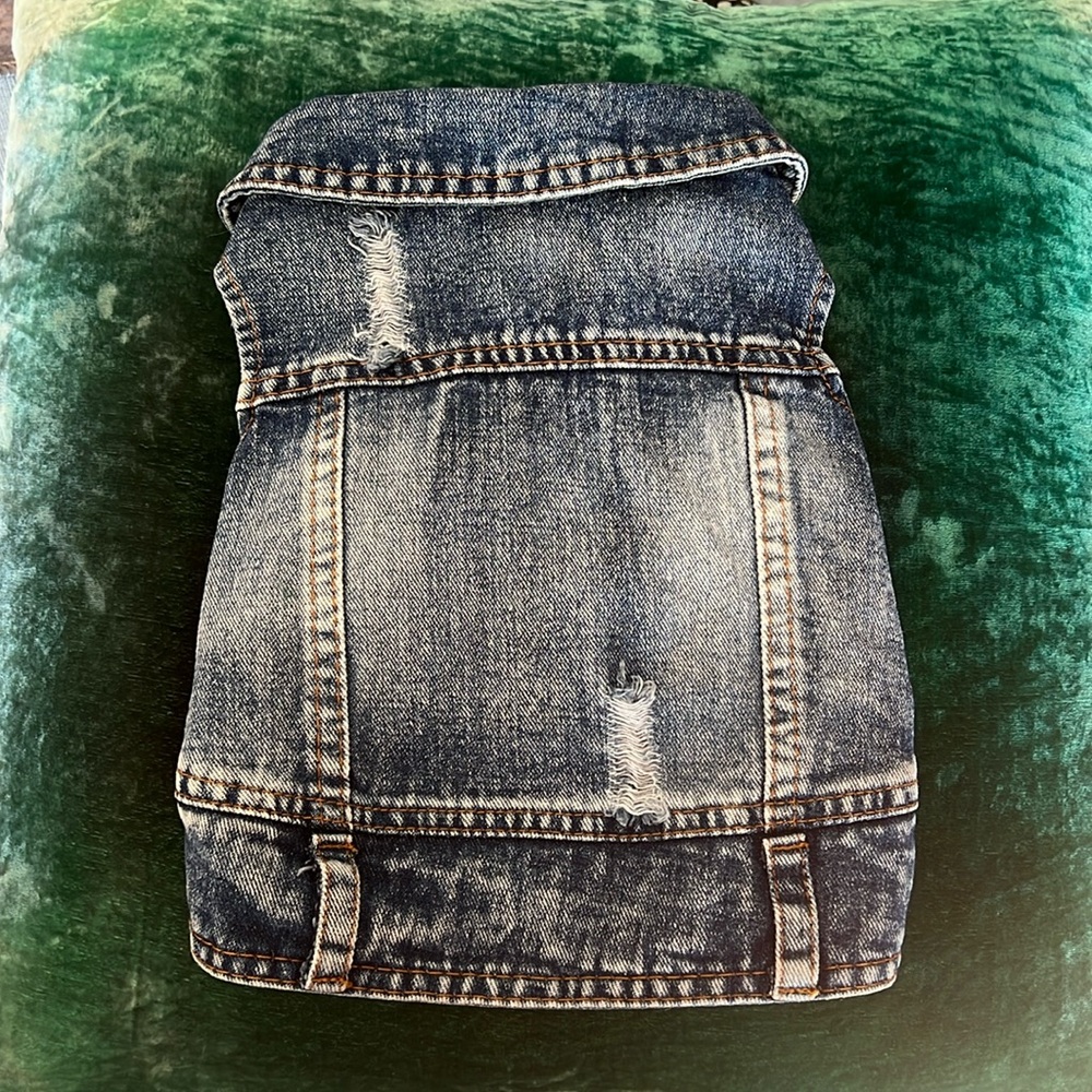 Dog denim jacket size large
